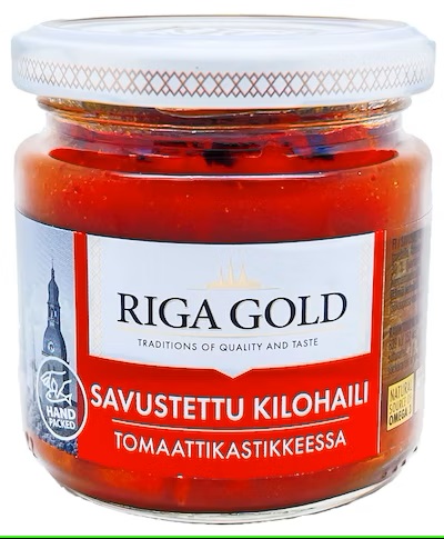 Riga Gold Килька копченая в томатном соусе 185г 