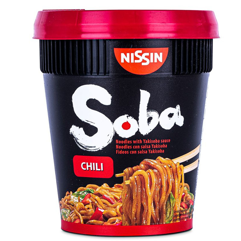 Nissin Soba Cup Chili лапша быстрого приготовления 92гр.